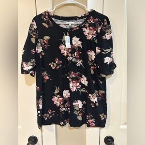 Maurice’s Floral Black Women's Top, NWT